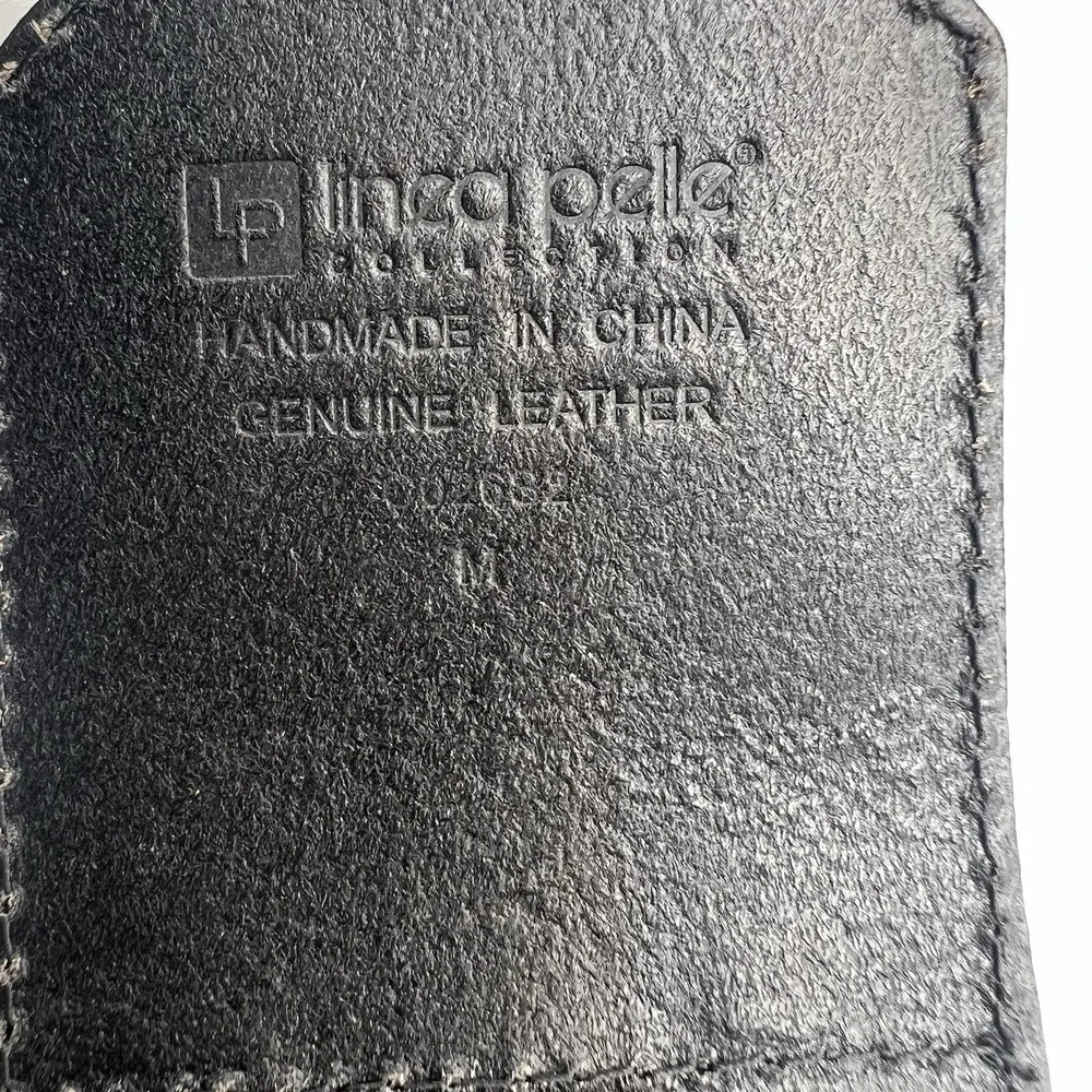 Linea Pelle Handmade Woven Wide Leather Belt Med Black Boho Western Festival NWD